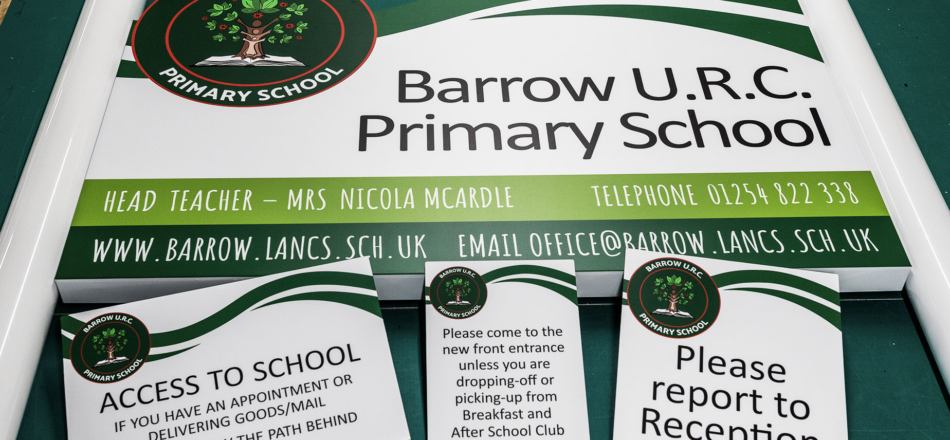 Barrow URC Primary school exterior signage