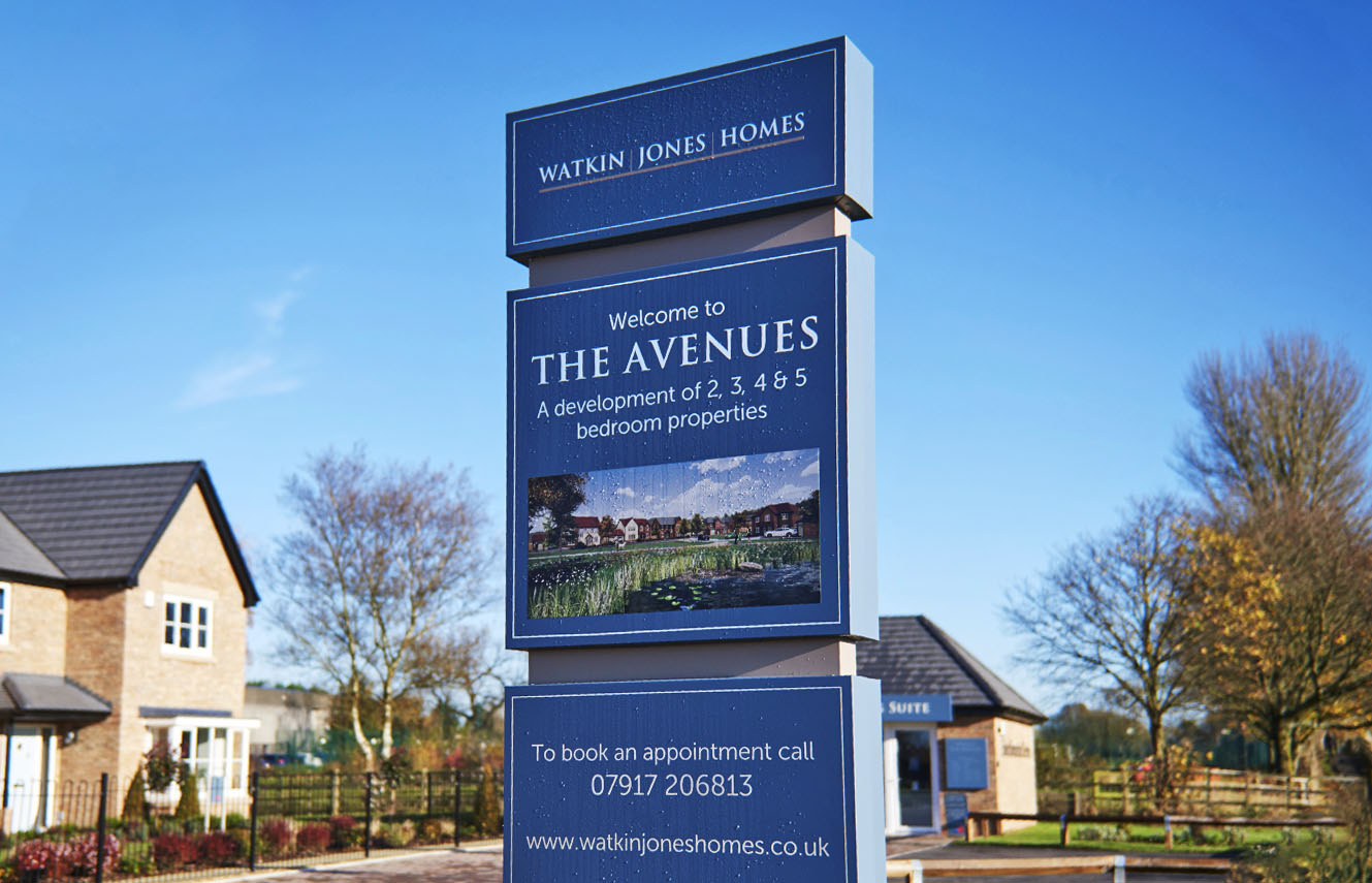 entrance signage for construction