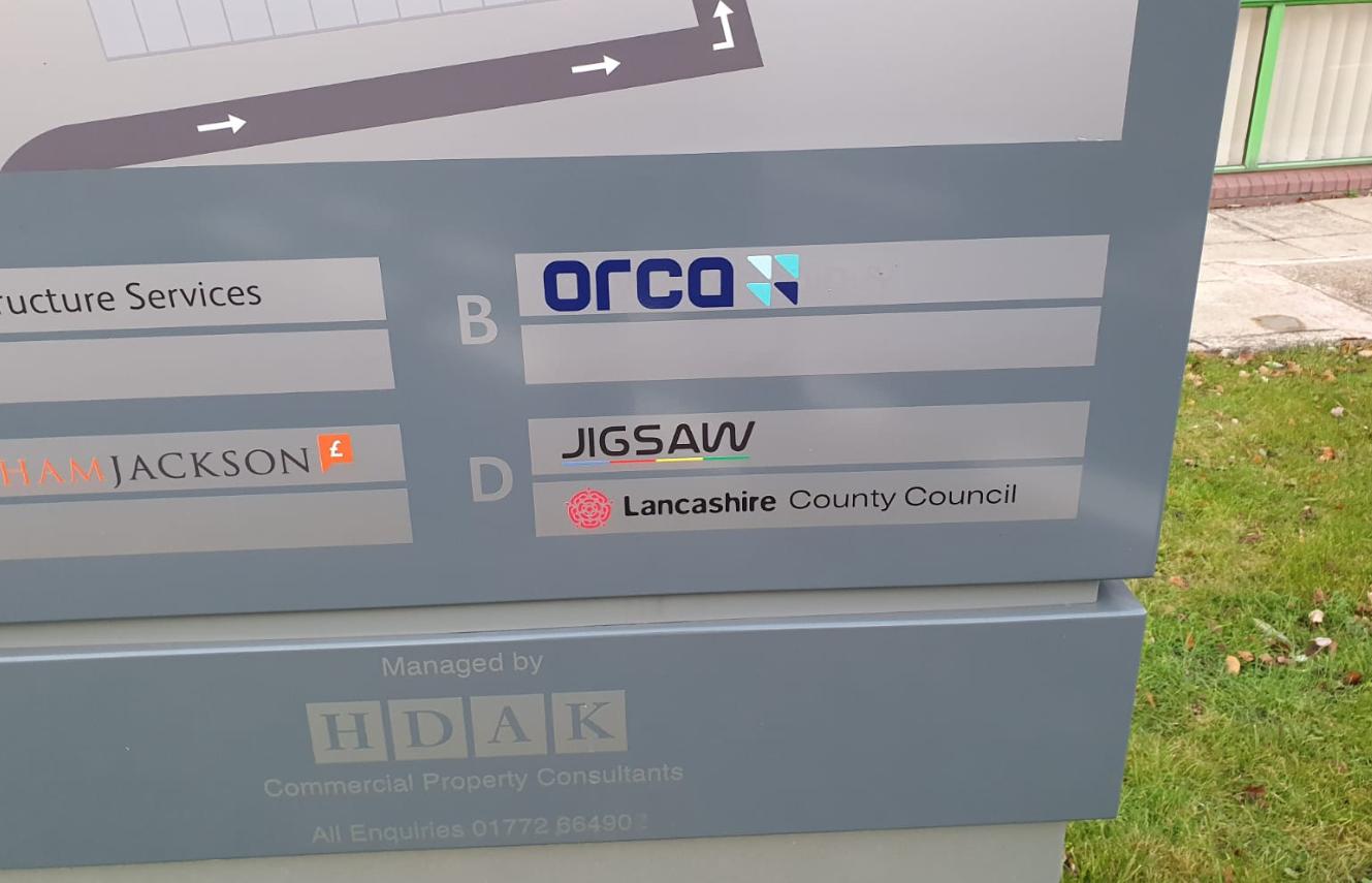 Orca external signage totem